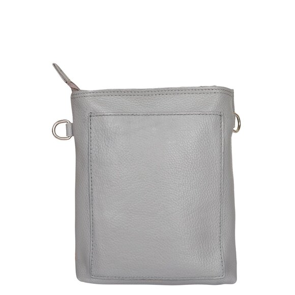 Leather Grey Crossbody Shoulder Bag for Men & Women –Sling Bag for Daily Use - Picture 9 of 10